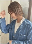 ★20代30代40代ぱつっとボブ大人ヘーゼルベージュ梅田
