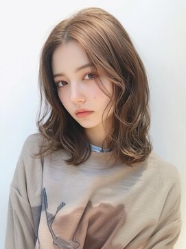 美容室9A 透明感グレージュ×ミディアムレイヤー
