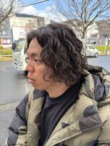 ヘアーサロン グラブ(hair Salon grab)&nbsp;メンズスパイラルパーマ×ワンレンミディ