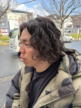 ヘアーサロン グラブ(hair Salon grab) メンズスパイラルパーマ×ワンレンミディ