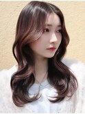 韓国風/ワンレン/くびれ巻き/くびれスタイル/艶巻き
