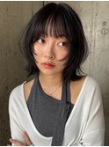 地毛風カラーのやわらかくびれボブ＊