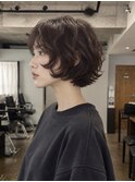 小顔ボブパーマショートボブレイヤーボブフレンチボブパ ーマ