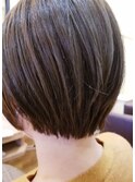パツンとショートボブ×ダークアッシュ【stylist西條】