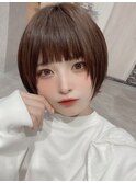 アッシュブラウン愛され小顔ショート