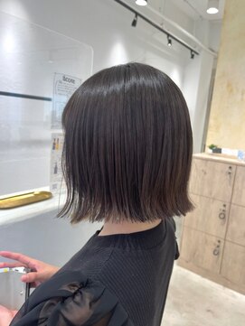 ビューバイネオリーブ 用賀店(Beau'r by neolive) グレージュカラーボブウルフ黒髪ココアベージュ３