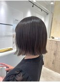 グレージュカラーボブウルフ黒髪ココアベージュ3