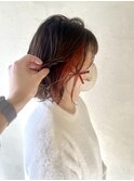 【YUCCA】大人可愛い切りっぱなしボブ×インナーカラー