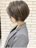 大人可愛い小顔ひし形クビレ丸みボブ20代30代40代大人ショート