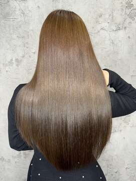 ルーツアイリー 心斎橋(ROOTS IRIE) 髪質改善　ナチュラルブラウン　艶感ストレート　ヘアケア　美髪