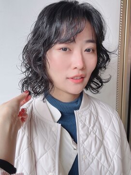モリオフロムロンドン 原宿本店(morio from London) 【morio原宿】レイヤーボブパーマ 外国人風パーマ くるくる