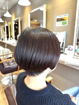 ヘアーメイクロージー 八軒店 (HAIR MAKE ROSY) 大人ショートミルクテーベージュハイライトレイヤーヘッドスパ