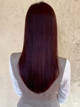 プリモ ココ 鍋島店(Primo coco.) 髪質改善 ストレート 縮毛矯正 レッドブラウン チェリーレッド