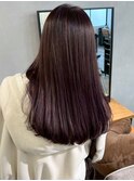 暖色カラーラベンダーブラウン*艶髪ロング透明感カラー/明大前