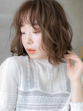 カバーヘアアンドスパ ブリス 浦和(COVER HAIR&SPA bliss) 前髪パーマゆるふわラフウェーブボブディTd2浦和20代30代40代
