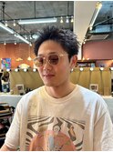 スパイキーショートメンズ刈り上げボックスショート眉毛カット