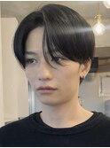 梅田メンズパーマフェザーパーマセンターパートガイルヘアゆるめ