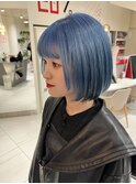 ボブスタイル　ハイトーン水色　【杉若】