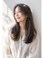 アッシュ 学芸大学店(Ash)&nbsp;ロング/大人女性/モカグレージュ/白髪ぼかしハイライト/髪質改善