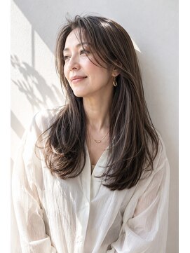 アッシュ 学芸大学店(Ash) ロング/大人女性/モカグレージュ/白髪ぼかしハイライト/髪質改善