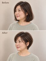 aptas 青山/表参道 白髪染め/白髪ぼかしハイライト/ボリュームアップエクステ&nbsp;40代の大人コンパクトショート｜表参道・青山