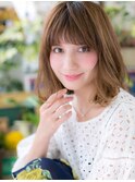 ★くせ毛風カジュアルカール☆小顔ふわミディ20代30代40代★6
