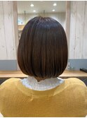 【藤原三知代】ダークカラーのミニボブ