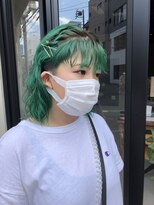 ヘアー アイス ルーチェ(HAIR ICI LUCE)&nbsp;グリーンカラー　デザインカラー　ブリーチカラー　担当中西
