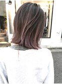 ボブ　バレイヤージュ　ピンク系