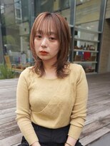 ミディアムレイヤーカットボブウルフ/10代20代/インナーカラー