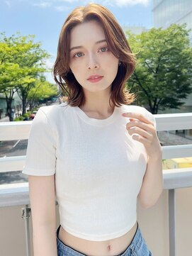 ロンドワン 三宮元町(Lond one) ブリーチなしダブルカラー×ベージュ/グレージュレイヤーカット