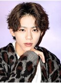 スパイラルパーマセンターパートツーブロックコンマバング韓国