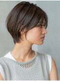 大人かわいい前髪セシルカットココアブラウンフリンジウェーブ
