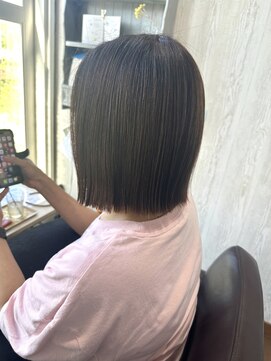 コルテ 倉敷西坂店(CoRte.) 美シルエットボブ/ぱっつん前髪/アッシュブラック