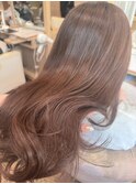 ブリーチなし透明感ダブルカラーピンクカラーショコラピンク