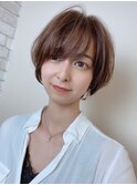ショートとボブの間　マッシュショート　ナチュラルハイライト