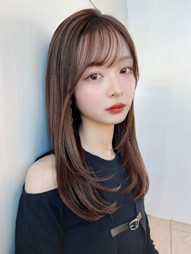 アフロート ディル(AFLOAT D'L) 20代シースルーぱっつん前髪で結んでかわいいフェイスレイヤー