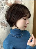 「岩田莉奈」40代50代に人気の似合わせ丸みショートボブ　新宿