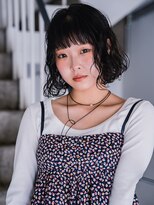 ヘアークラフト(Hair Craft)&nbsp;ボブパーマ×黒髪オン眉【岡山】ショートレイヤーゆるふわパーマ