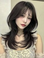 イリス 名古屋 名駅(Iris)&nbsp;韓国風レイヤーカット/ハッシュウルフ/ミルクティーベージュ