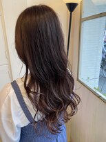 ヘアーエポック(hair epoque)&nbsp;大人可愛い韓国風ヘア　ワンブリーチ　ピンクベージュ　透明感