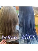 #ブルーカラー#ラベンダーブルー#ブリーチカラー