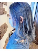 ブルー×シルバー グラデーションカラー