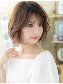 サイドバングくせ毛風センター分けボブa戸田公園20代30代40代!