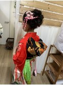 七五三着付けとヘアアレンジ　【ヘアメイク/立川/エクステ/袴】