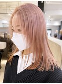 ピンクベージュ_チェリーブラウンフェミニンロング_ba358961