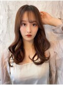 韓国前髪×ショコラアッシュ【髪質改善/ふんわりカール/新宿】
