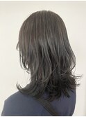 ミディアム/くびれ/ハイレイヤー/ブルージュ