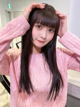 アルバム 池袋(ALBUM) ぱっつん前髪_斜めバンググレージュカラーシルキー_39439