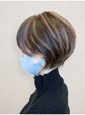 大人可愛い大人美人ふんわりカール小顔カットショコラアッシュ